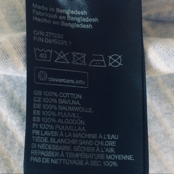 đź’ś 3 for $12 H&M Blue and White Striped Off Shoulder Top NWOT - Picture 8 of 8